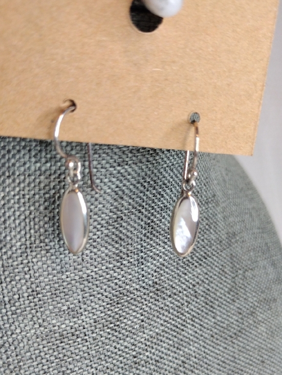 Jewelry - Sterling Silver Drop Mother-of-Pearl Dangle Earrings